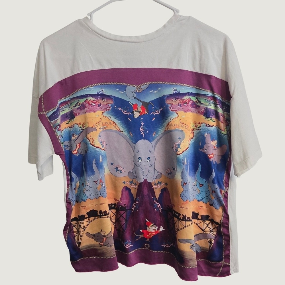 Zara Disney Dumbo Graphic T-Shirt Women Small White Short Sleeve Disneycore